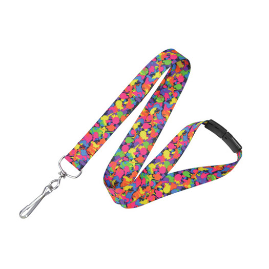 3/4'' Paint Splatter Patterned Lanyard w/ Safety Breakaway 