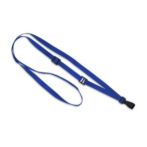 3/8'' Royal Blue Adjustable MicroWeave Lanyard w/ Safety Breakaway & No-twist Hook 