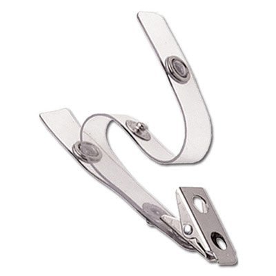 Clear Vinyl Double Strap 2-Hole Badge Clips - 2105-3050