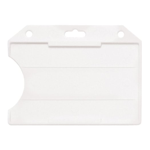 Frosted Rigid Plastic Badge Holder - Horizontal - Open-Face