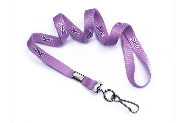 3/8'' MicroWeave Cause Awareness Non-Breakaway Lanyards