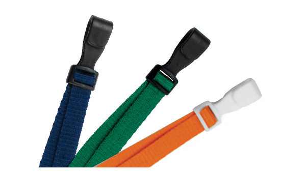 3/8'' Navy Blue Adjustable MicroWeave Lanyard w/ Safety Breakaway & No-twist Hook