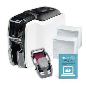 Zebra ZC100 LT Series Single-Sided Card Printer Bundle