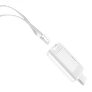 3/8'' White SlimReel System Lanyard & Badge Reel Combination 