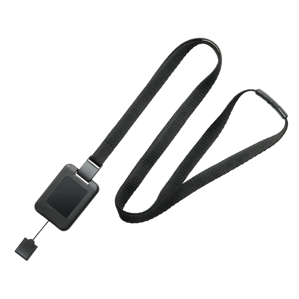 3/8'' Black SlimReel System Lanyard & Badge Reel Combination 