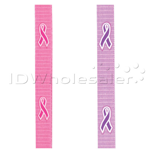3/8'' MicroWeave Cause Awareness Non-Breakaway Lanyards