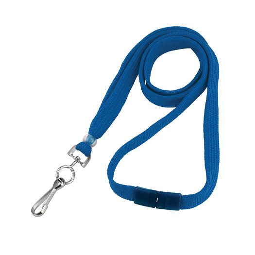 3/8" Royal Blue Flat Lanyard with Swivel-Hook - Breakaway 