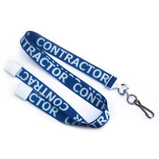 5/8'' Flat UltraWeave ''Contractor'' Lanyard w/ Safety Breakaway & Swivel Hook 