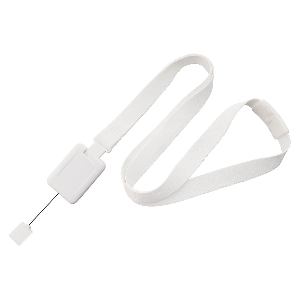 5/8'' White SlimReel System Lanyard & Badge Reel Combination 
