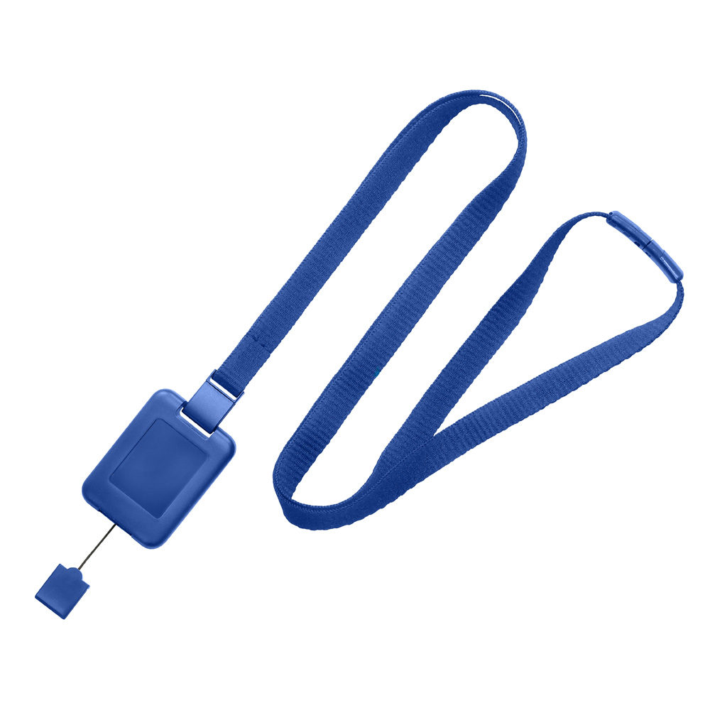 3/8'' Blue SlimReel System Lanyard & Badge Reel Combination 