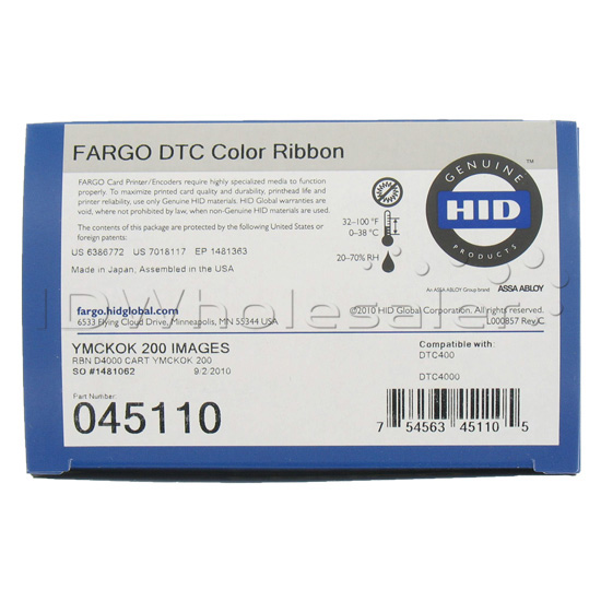 Fargo YMCKOK Color Ribbon - 45110