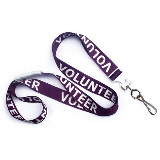 5/8'' Flat UltraWeave ''Volunteer'' Lanyard w/ Safety Breakaway & Swivel Hook 